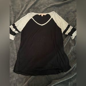 Rebellious One Girls Baseball Style Quarter Sleeve Shirt